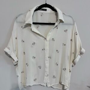 Women's White Floral Top
